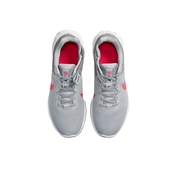 Nike Revolution 6 FlyEase Next Nature 'Light Smoke Grey Siren Red'-3