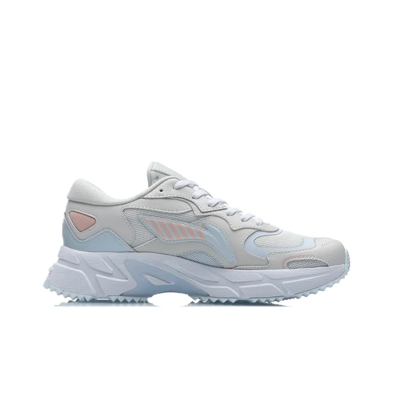 LiNing YunQue Cushioning Anti Slip And Wear Resistant Low Top Running Shoes Women's White Blue-1