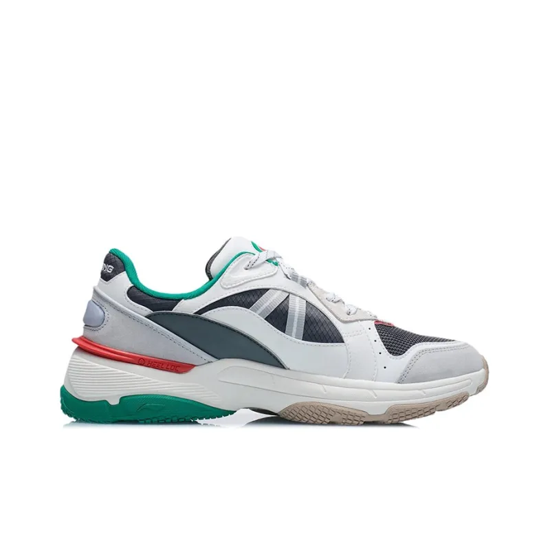 LiNing Broken Generation Reflective Support Low Top Running Shoes Men's Gray White Red Stable Multicolor Sports-1