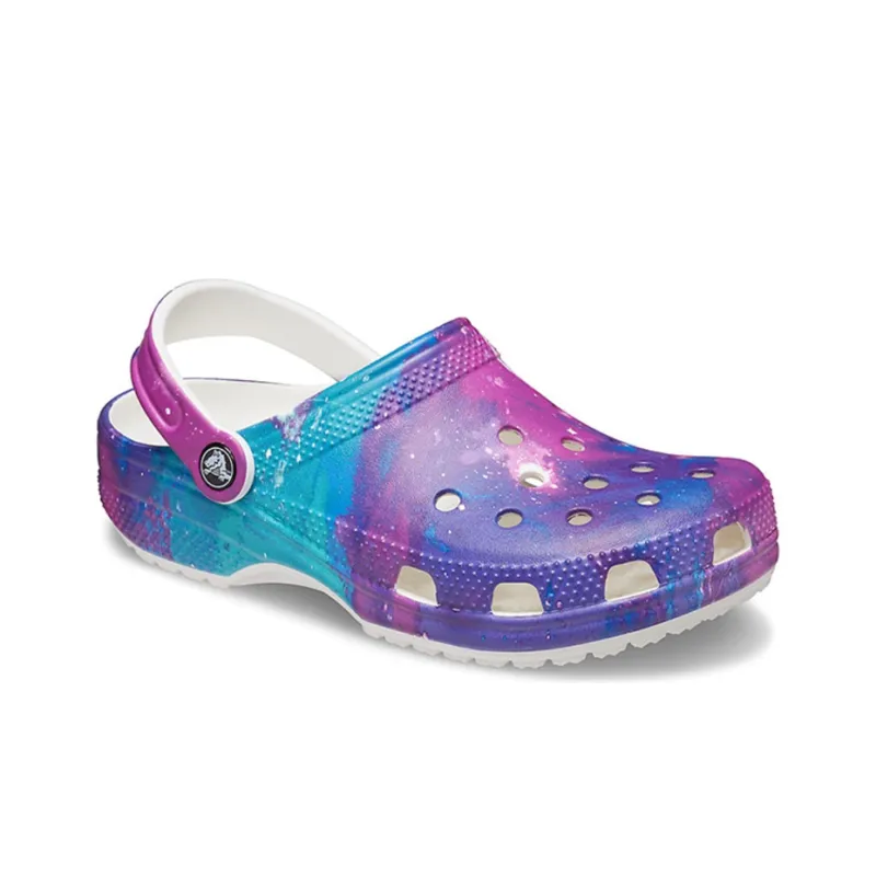 Crocs Classic Pattern White Purple Sandals 'White Purple'-1