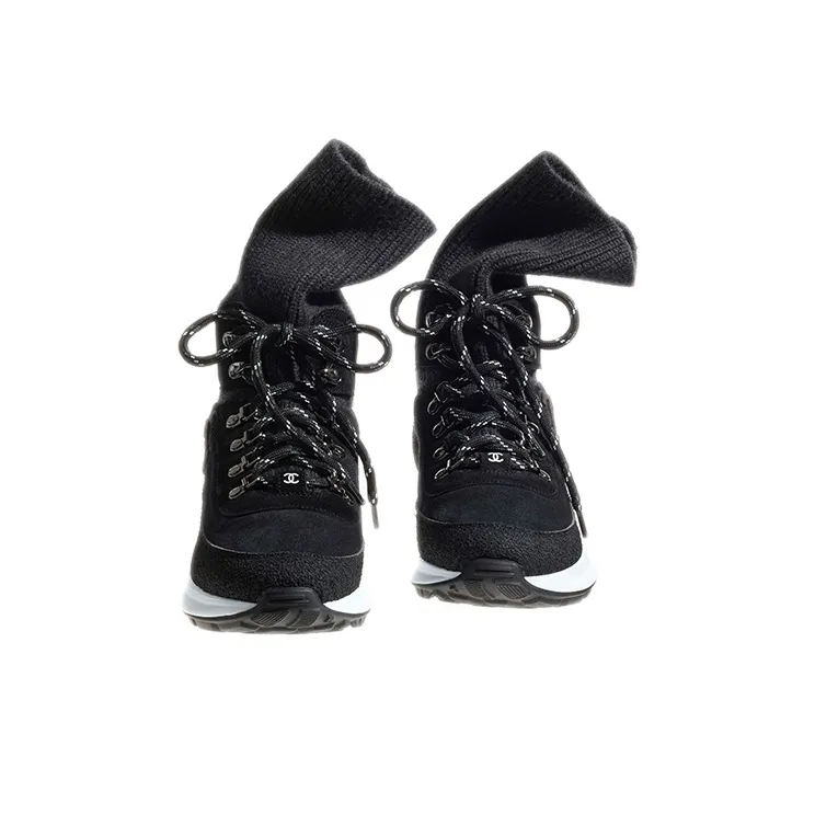 CHANEL High Top Casual Shoes Women's Black-2