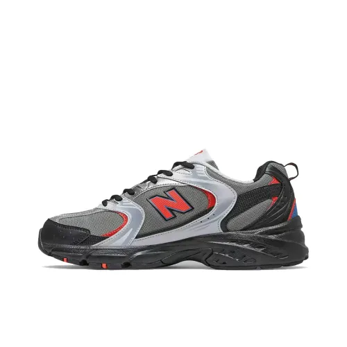 New Balance NB 530 Running Shoes Men Low-Top Black/Silver/Red