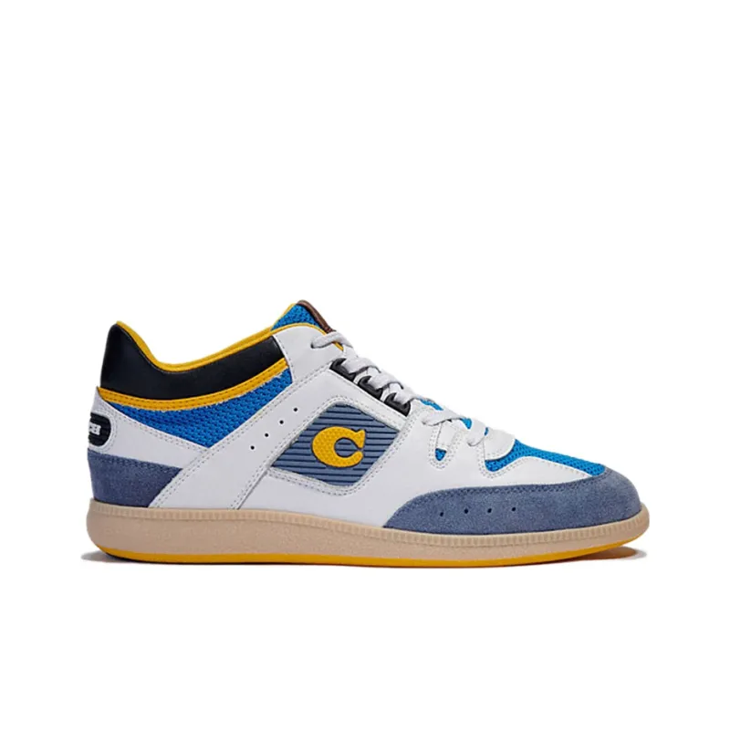 COACH Low Top Stylish Skateboarding Shoes Men's White Blue-1