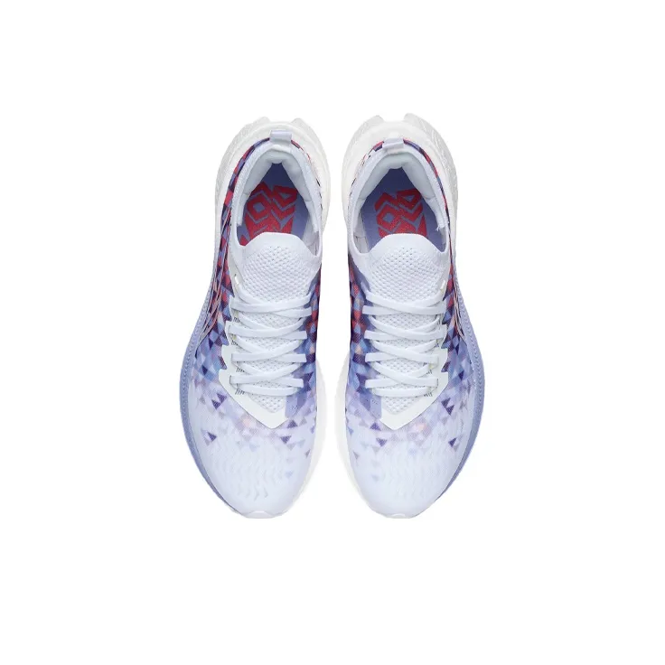 LiNing Feidian Discovery Breathable And Resilient Low-Top Running Shoes Women's White Blue-3