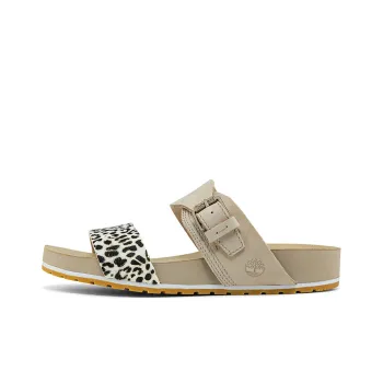 Timberland Casual Slippers Women's Leopard Print Beige