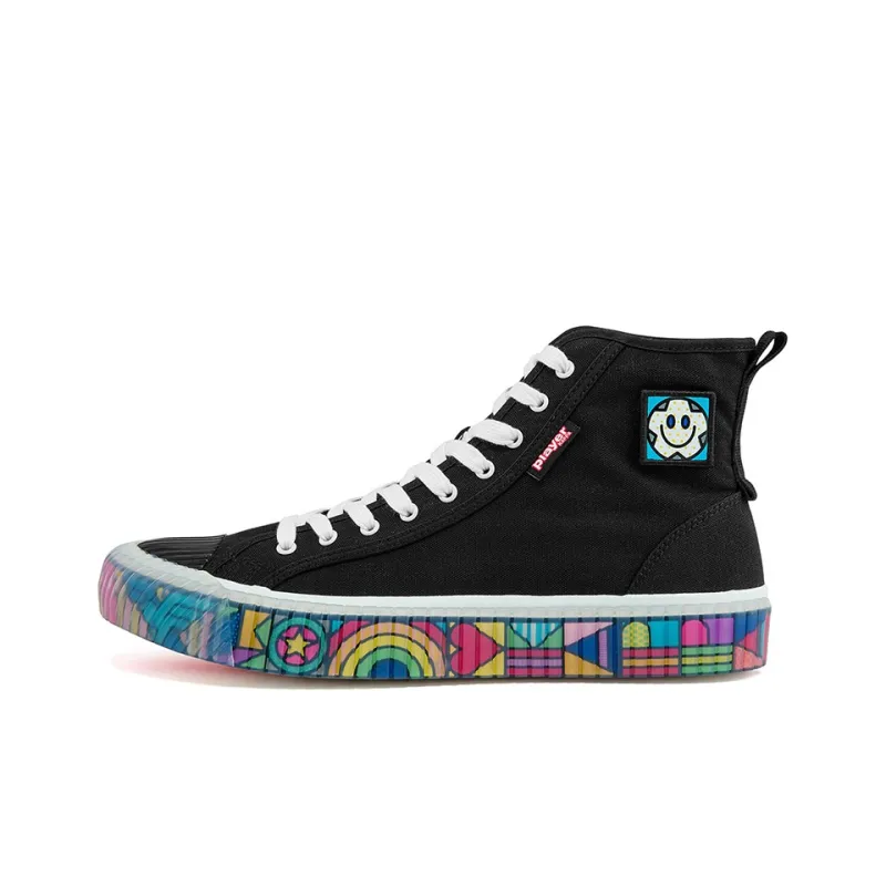 Craig&Karl x Kappa Anti Slip Wear Resistant High Top Canvas Shoes Unisex Black Rainbow-0