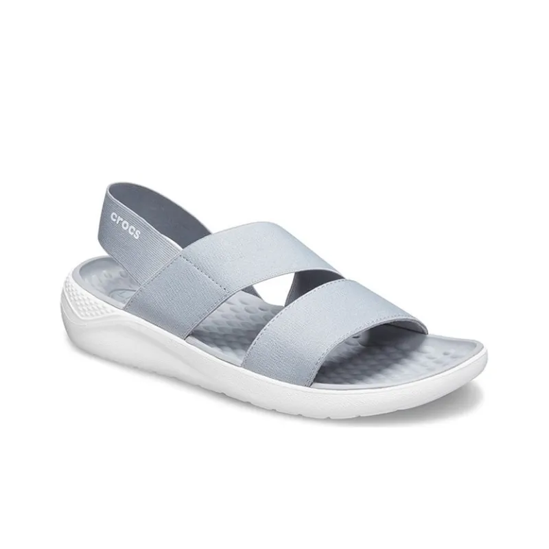 Crocs LiteRide Gray Light Blue Sandals 'Gray White' Women's-2
