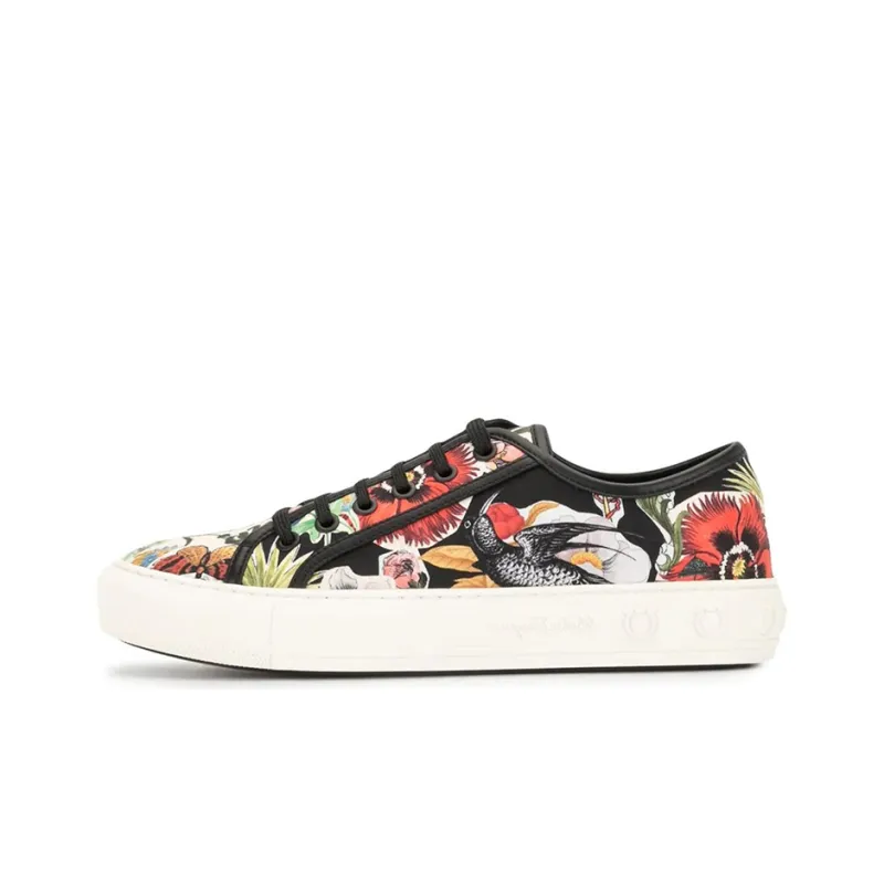Ferragamo Skateboard Shoes Women's Low Top Black/White-0