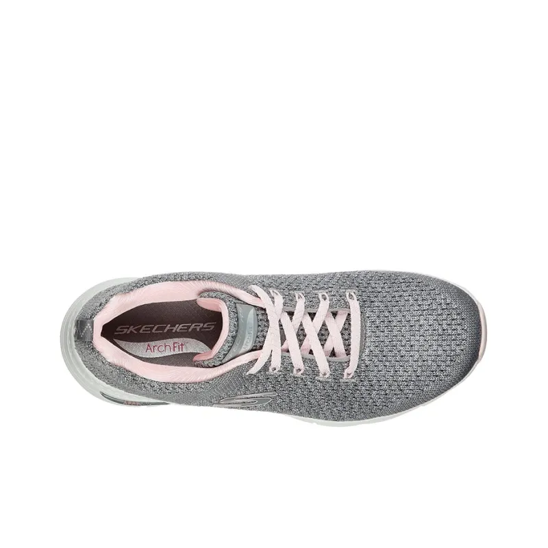 Skechers Arch Fit Cushioning Anti-Slip And Wear-Resistant Low-Top Running Shoes Women's Gray Pink-2