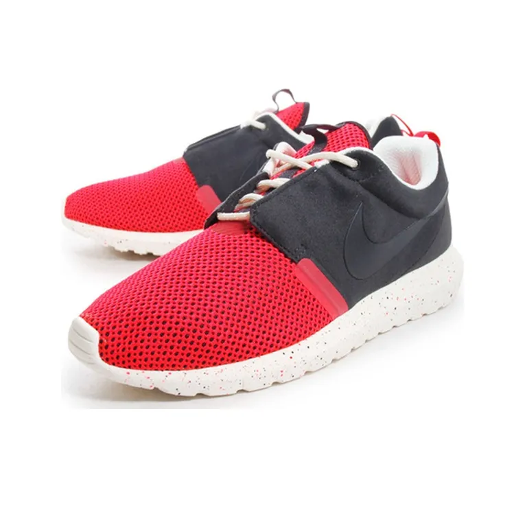 Nike Roshe Run Cushioned Anti-Slip And Wear-Resistant Lightweight Low-Top Running Shoes Men's Black Red-1