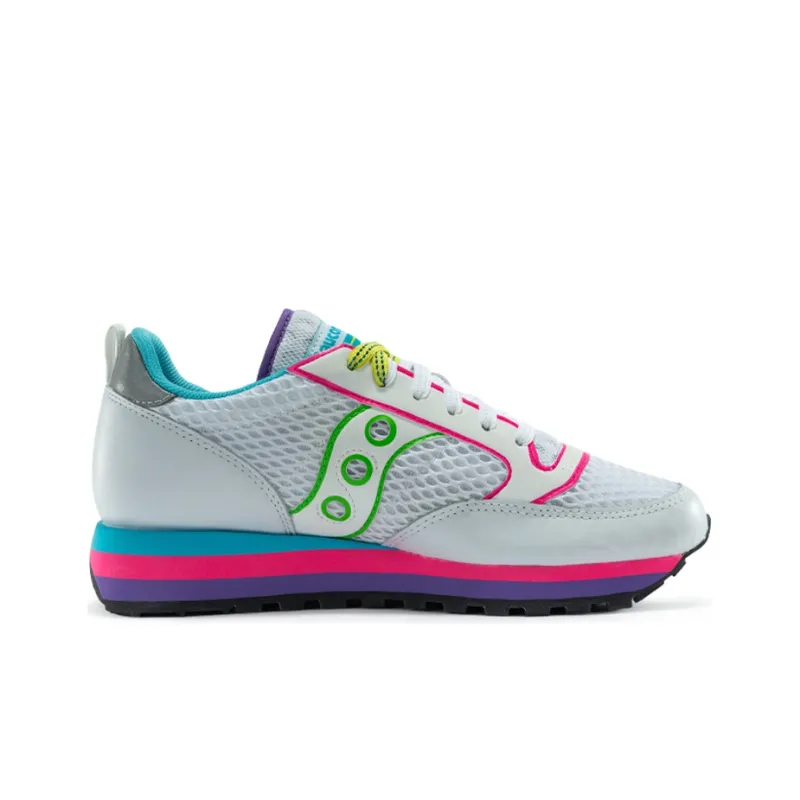 Saucony Jazz Triple Cushioning Anti Slip Wear Resistant Breathability Low Top Casual Running Shoes Women's White Blue-1