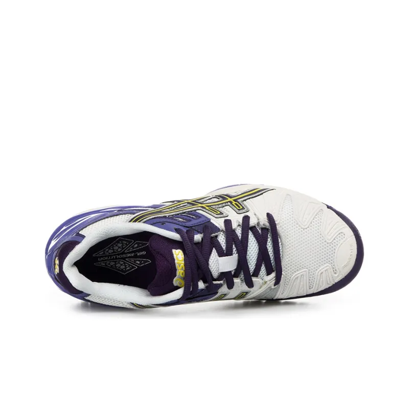 Asics Gel-Resolution 5 Wear-Resistant Low-Top Tennis Shoes Women's White Purple-3