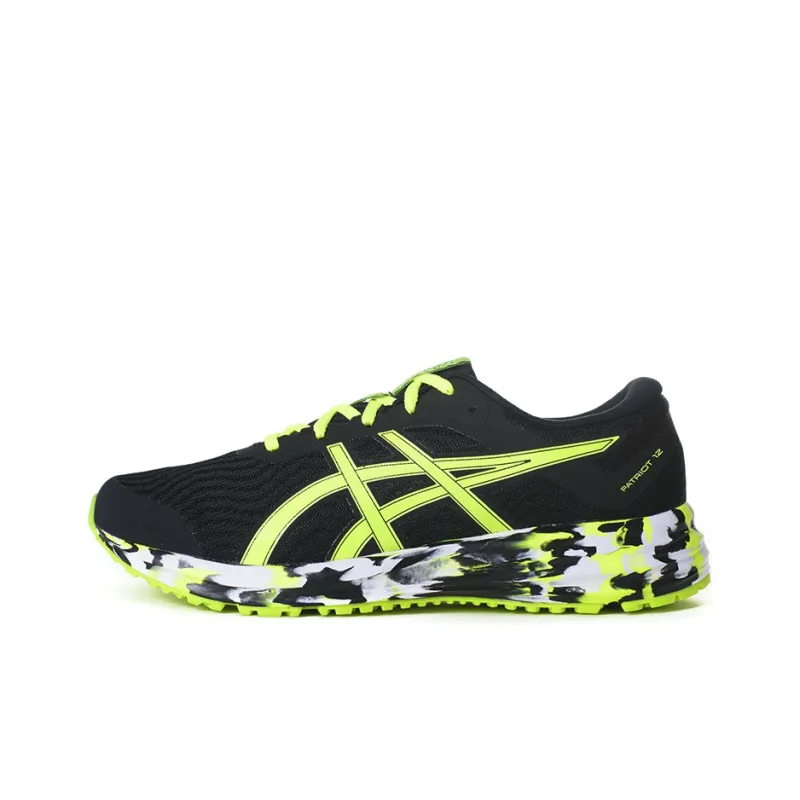 Asics Patriot 12 Noosa Durable Breathable Low-Top Running Shoes Men's Black Neon Yellow-0