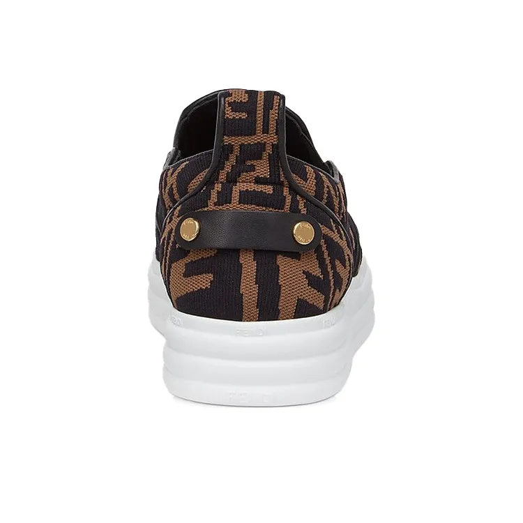FENDI Women's FF Motif Rise Slip-On 'Brown'-4