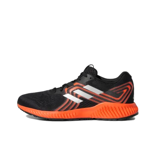 Adidas Aerobounce 2 Breathable Low-Top Running Shoes Men's Black Orange