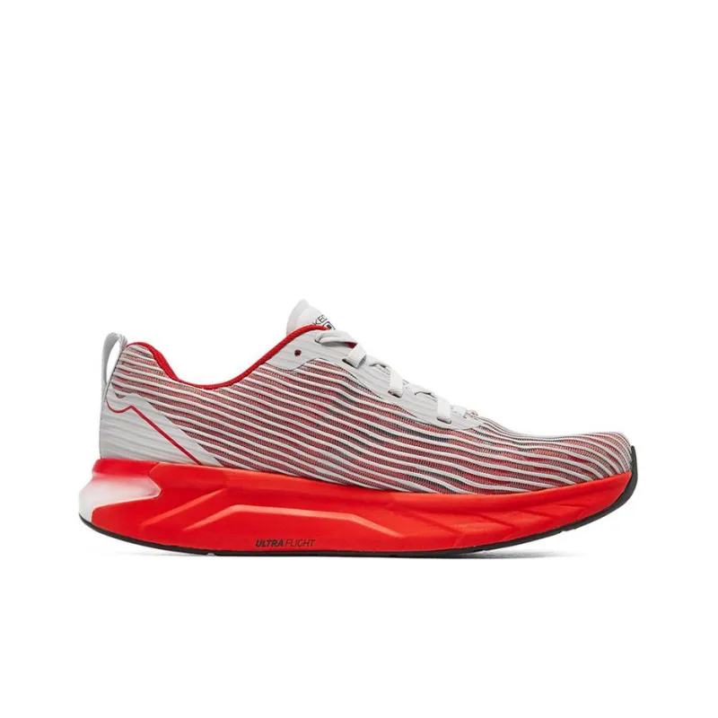 Skechers Go Run Trail Cushioning Anti Slip And Wear Resistant Low Top Casual Running Shoes Men's Gray Red-1