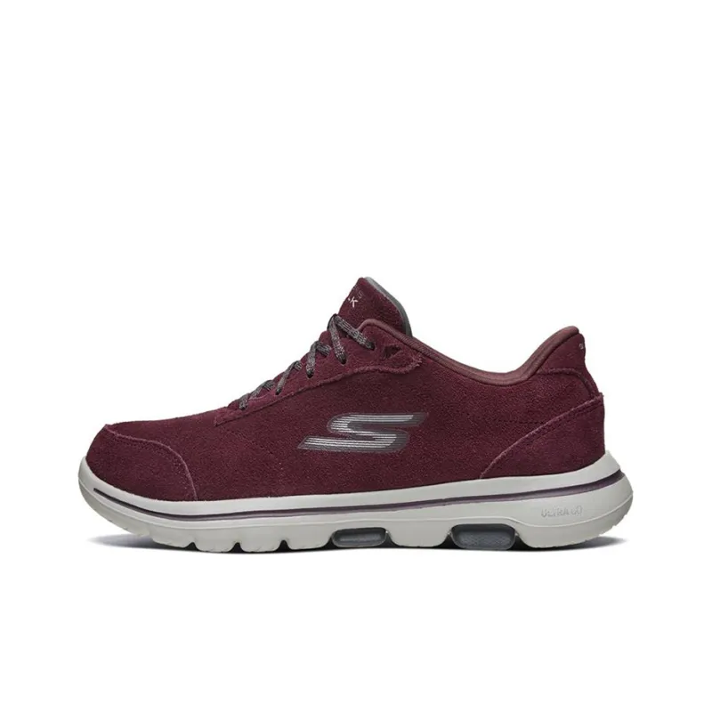 Skechers Go Walk 5 Cushioned Slip Resistant Abrasion Resistant Low Top Casual Shoes Women's Burgundy-0
