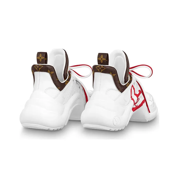 LOUIS VUITTON Archlight 1.0 Sneakers 'White With Red Heart And Bowtie' Women's-3