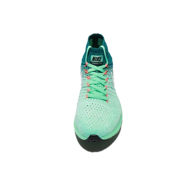 Nike All Out Flyknit Running Shoes Women's Mid-Top Green/White-2