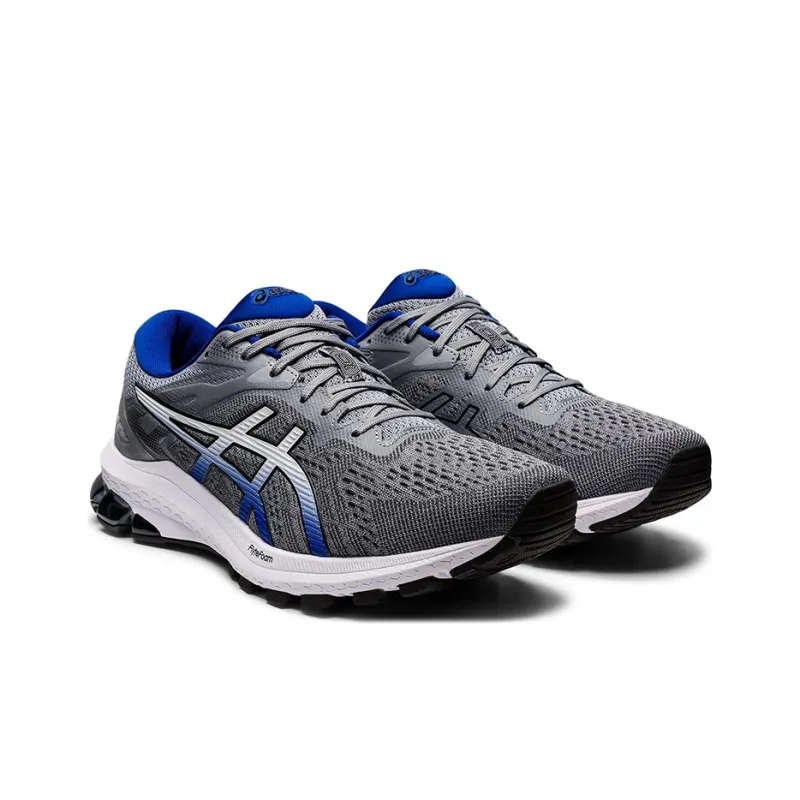 Asics GT-1000 10 Durable Breathable Low-Top Running Shoes Men's Gray White Blue 2E-Width-2