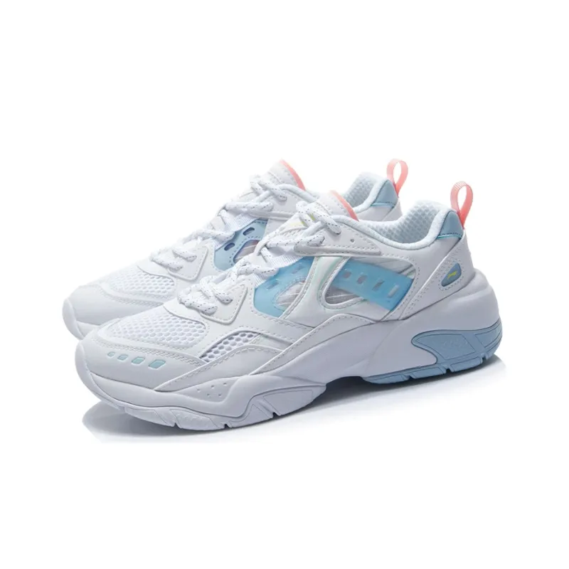 LiNing Joyful Travel Lightweight And Breathable Low Top Running Shoes Women's Light Blue White-2