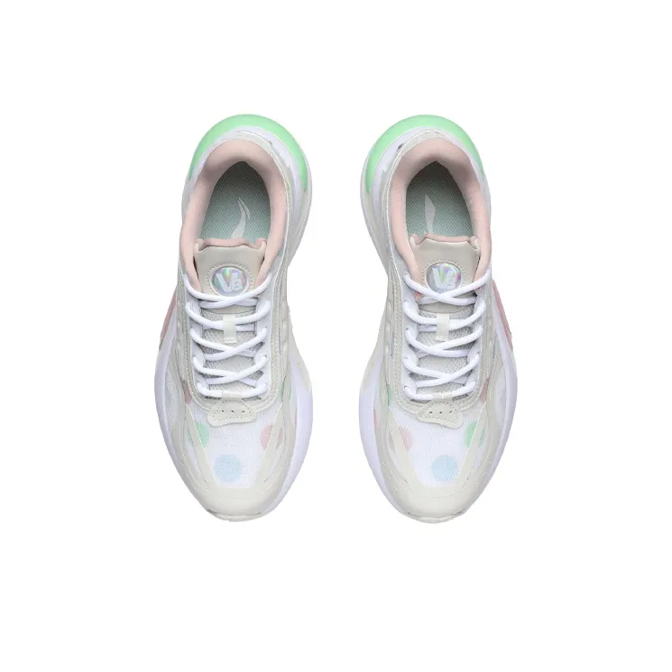 LiNing V8 Cushioning Low Top Running Shoes Women's Pearl White-3