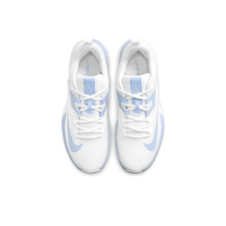 Nike Court Vapor Lite Cushioning Anti-Slip And Wear-Resistant Coverage Low-Top Tennis Shoes Women's White Light Blue-3