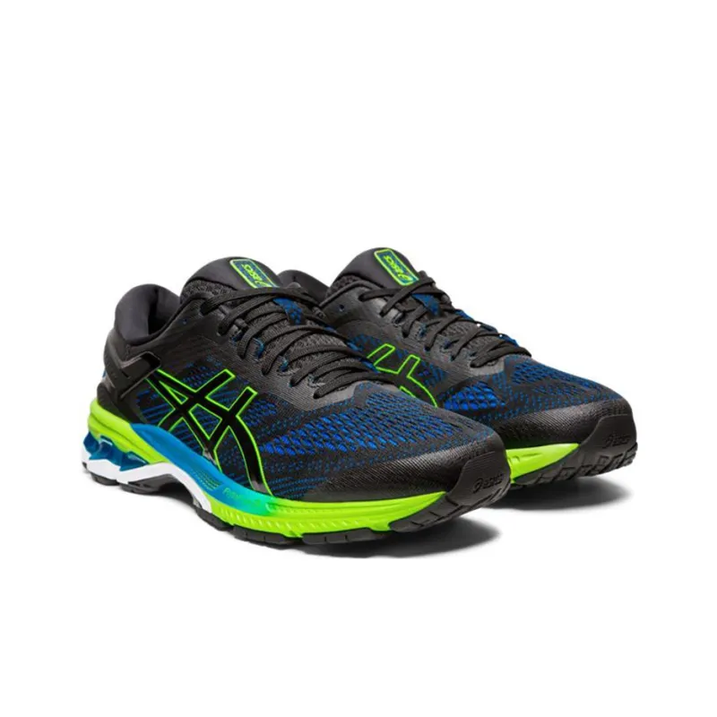 Asics Gel-Kayano 26 Cushioned Wear-Resistant Slip-Resistant Low-Top Running Shoes Men's Black Green 4E-Width-2