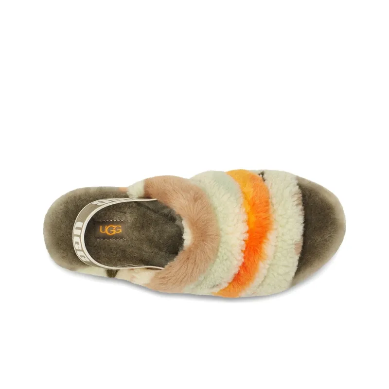 UGG Fluff Yeah Cali Collage Slide Olive Women's-3