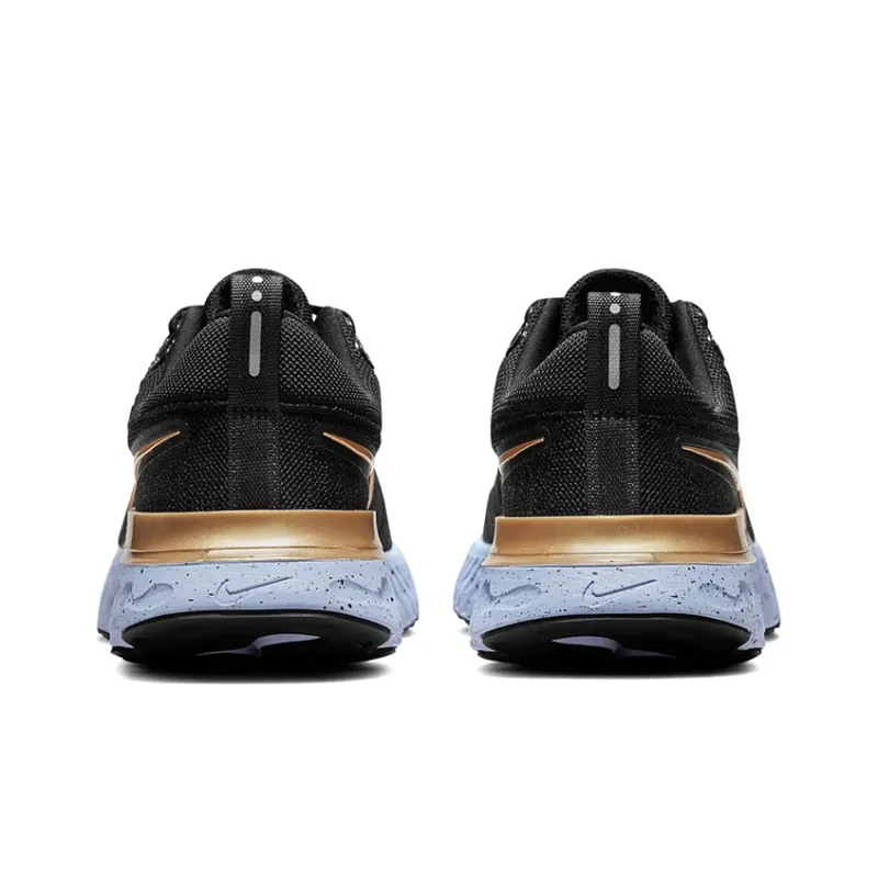 Nike React Infinity Run Flyknit 2 Black Metallic Gold Women's-4