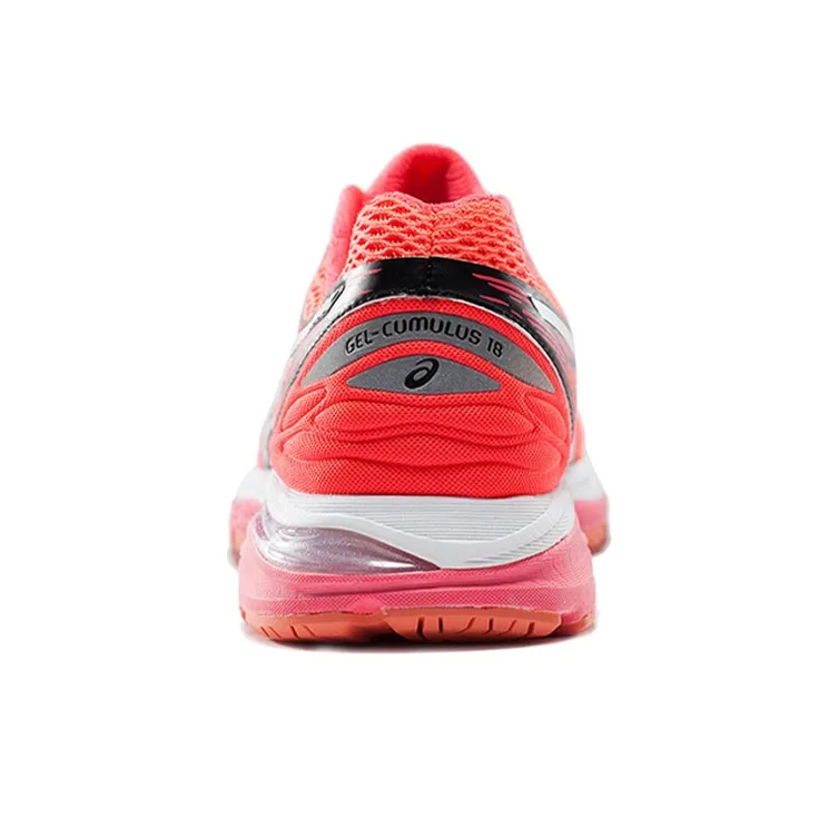Asics Gel Cumulus 18 Anti Slip Wear Resistant Low Top Running Shoes Women's Orange-3