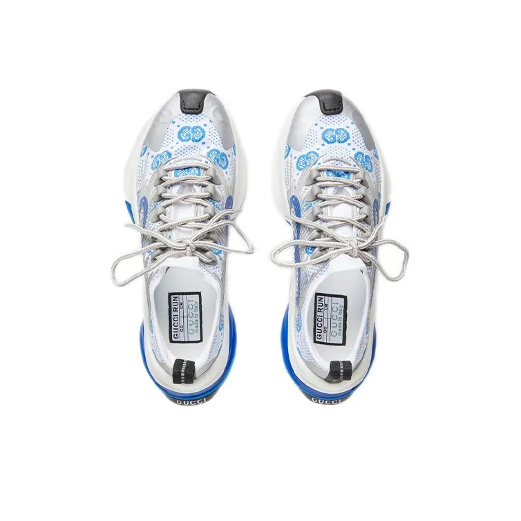 GUCCI Women's Run Sneaker 'White Blue' Women's-2