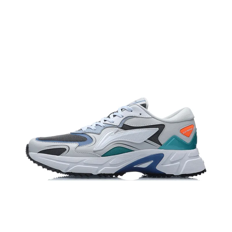 LiNing Breathable Lightweight Low Top Running Shoes Unisex Gray-0
