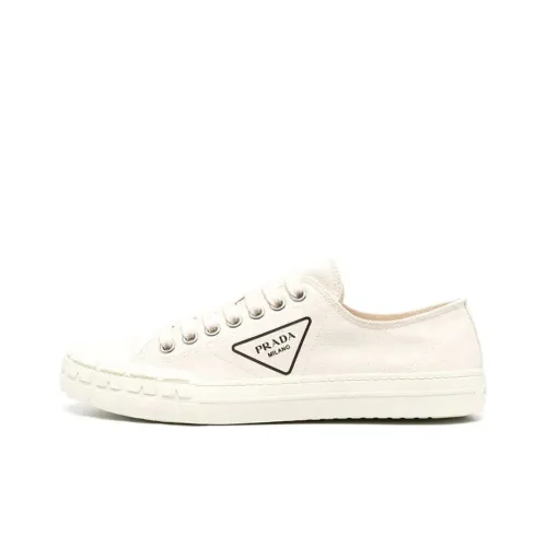 PRADA WHEEL Canvas Shoes Men Low-Top Off White