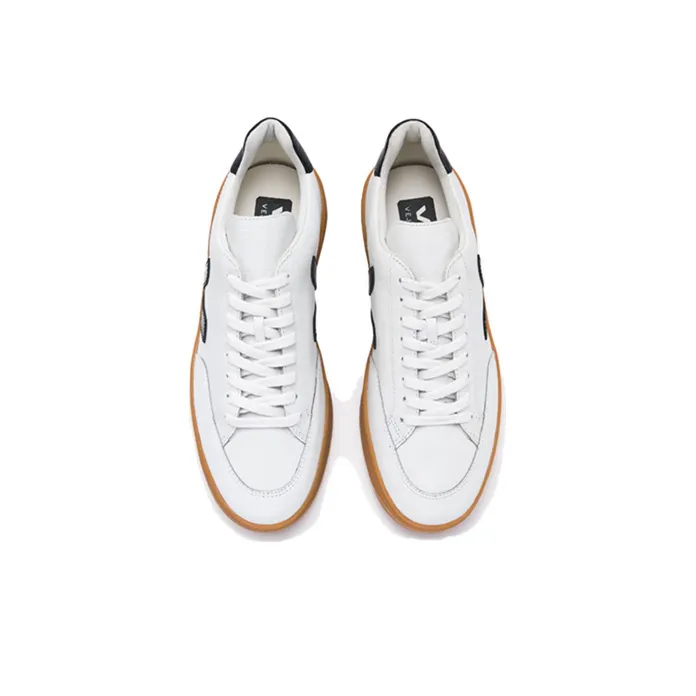 VEJA V 12 Leather 'White Black Natural'-4