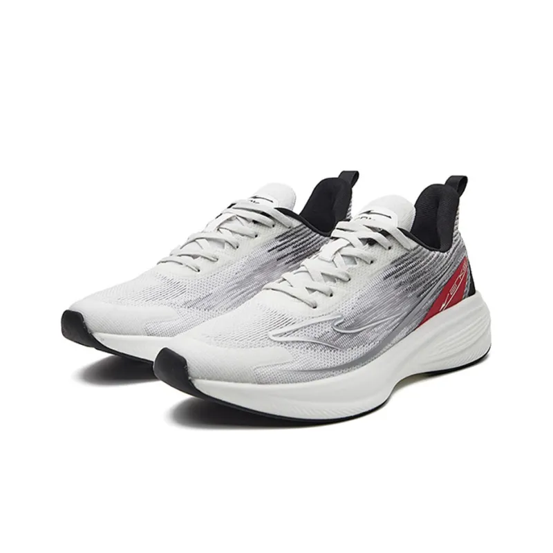 Erke Shock Absorbing, Non Slip, Wear Resistant, Breathable And Lightweight Low Top Running Shoes Men's Gray Red-1