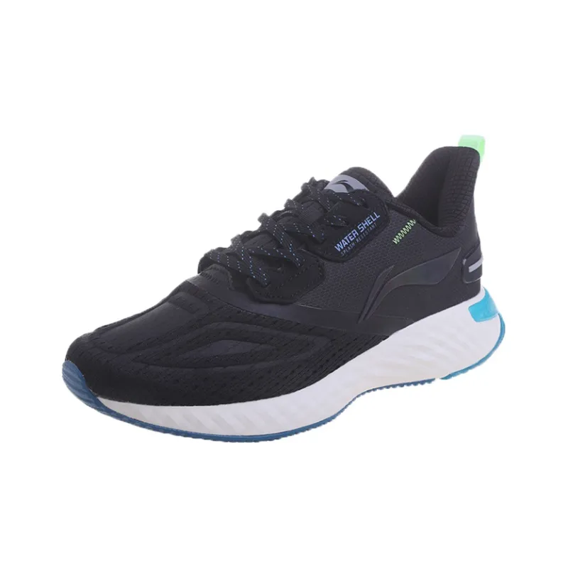 LiNing Cushioning Anti-Slip And Wear-Resistant Low-Top Running Shoes Men's Black White-2