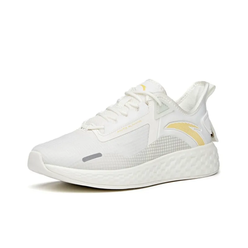 Anta Running Collection Cushioning Anti Slip And Wear Resistant Low Top Running Shoes Women's White Yellow-2