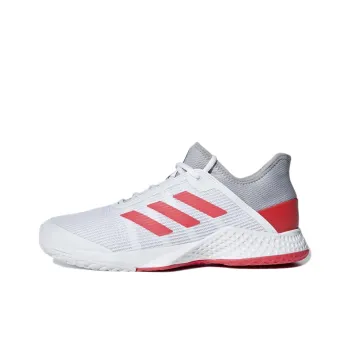 Adidas Adizero Club Slip-Resistant Low-Top Tennis Shoes Men's White Gray Red