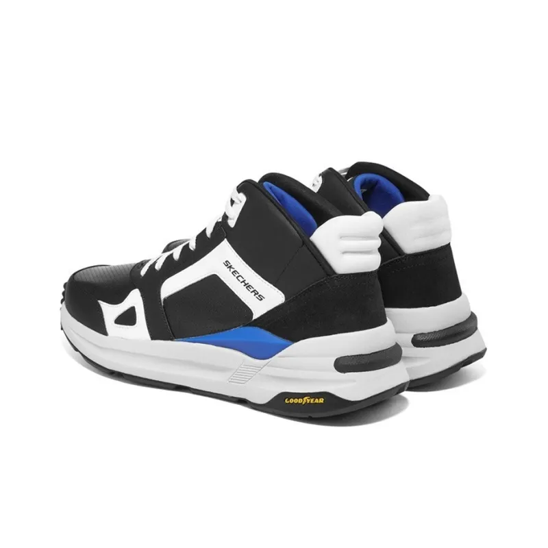 Skechers Global Jogger Anti Slip Wear Resistant Mid Top Casual Shoes Men's Black Blue-4
