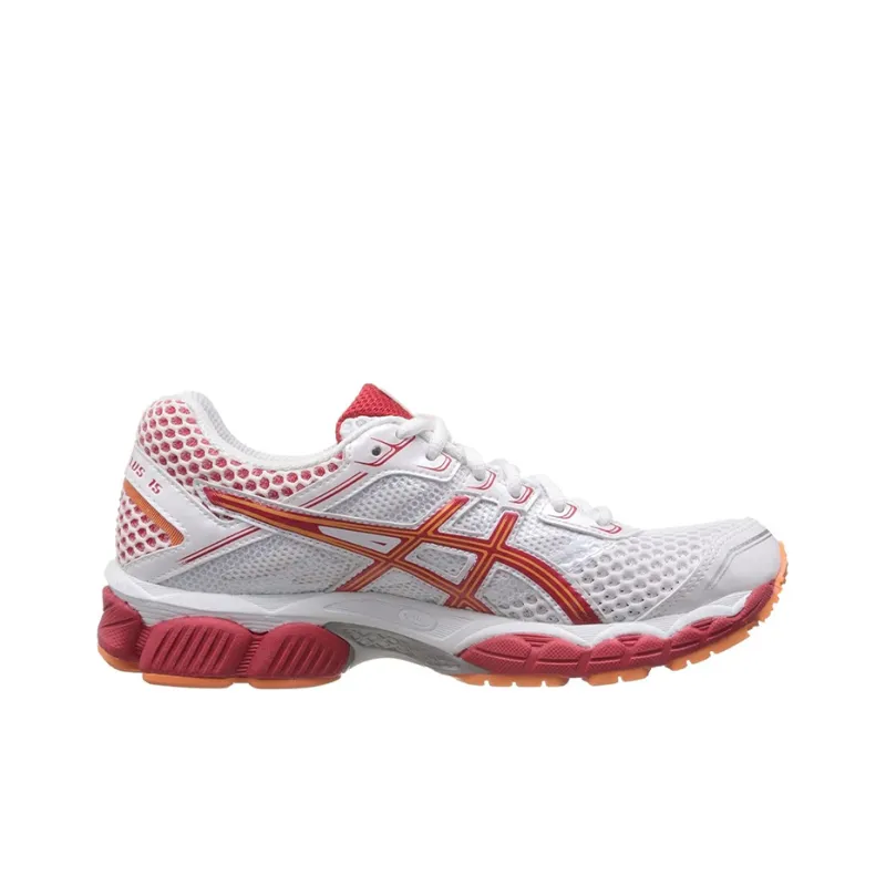 Asics Gel-Cumulus 15 Anti-Slip And Wear-Resistant Breathable Low-Top Running Shoes Women's White Pink-1