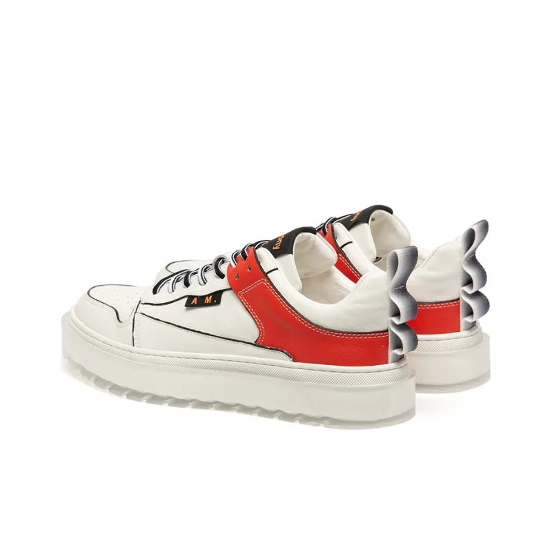 Anthony Miles Skateboard Shoes Men Low Top White/Red-2