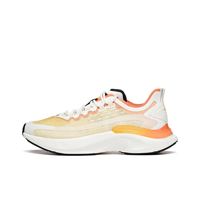 Anta Fast Cushioned Slip-Resistant Abrasion-Resistant Low-Top Running Shoes Men's White Orange-0