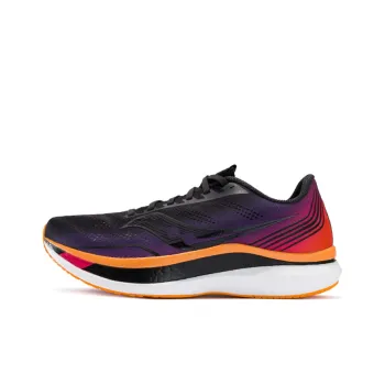 Saucony Cushioning Anti Slip Wear Resistant Breathability Low Top Carbon Plate Running Shoes Men's Black Yellow Red