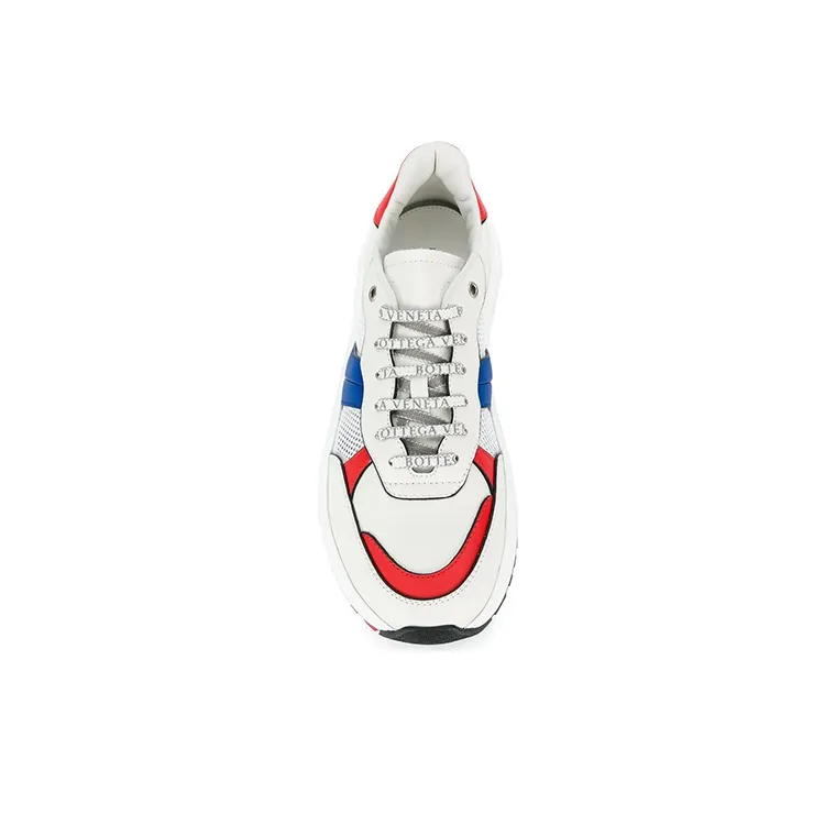 Bottega Veneta Speed Low Top Casual Shoes Men's White Blue Red-4