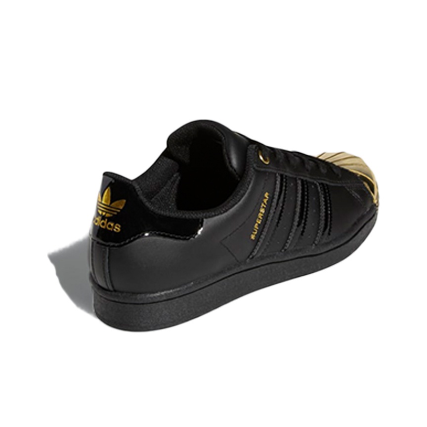 Adidas superstar black gold metal toe best sale