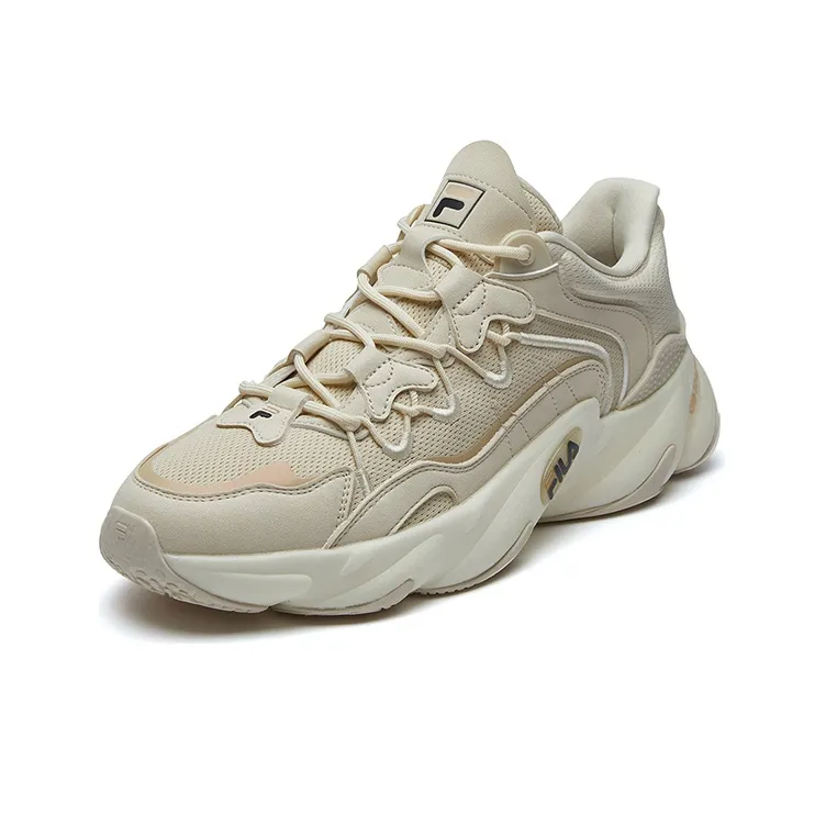 FILA Shock Absorbers With Slip Resistant And Abrasion Resistant Properties Low Top Running Shoes Men's Beige-2