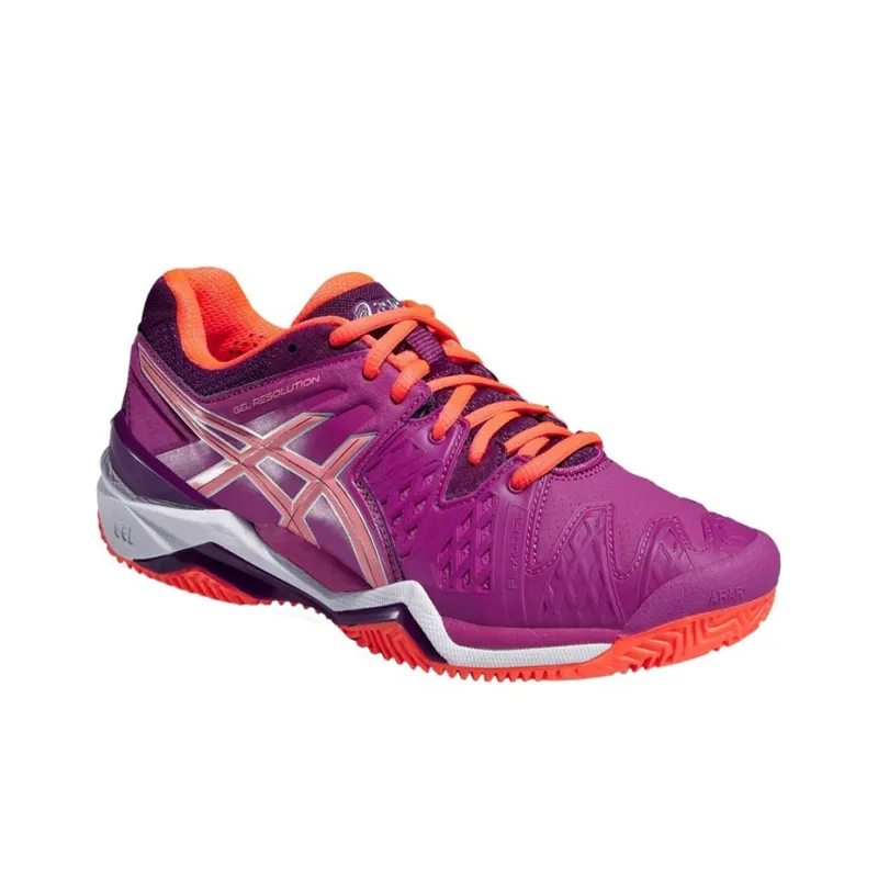 Asics Gel Resolution 6 Running Shoes Women's Low Top Purple/Orange-1