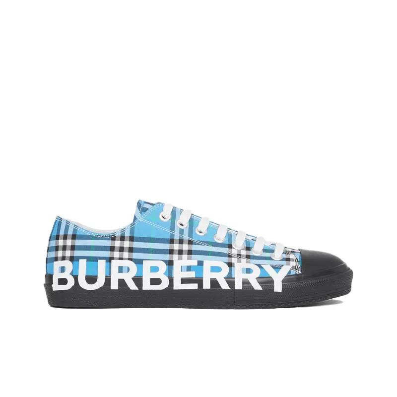 Burberry Low Top Stylish Skateboarding Shoes Men's Azure Blue-1