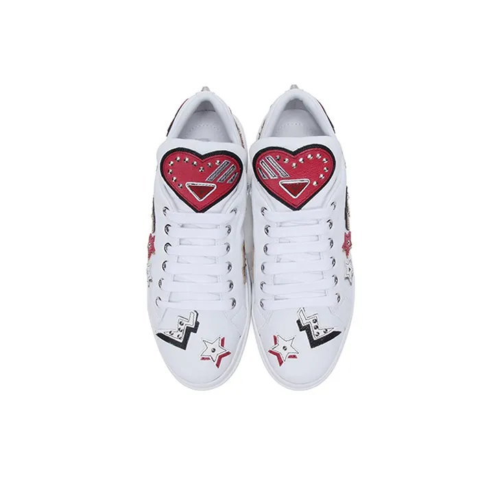 PRADA Women's Robot Leather Platform 'Heart Patches'-3